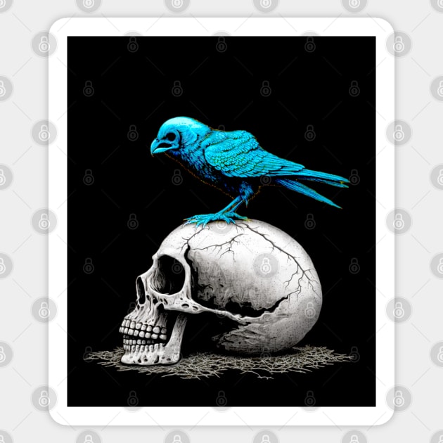 The Blue Bird Social Media is Dead to Me, No. 4 on a Dark Background Sticker by Puff Sumo